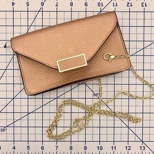 NWOT Rose Gold Crossbody Mini Purse To Clutch
